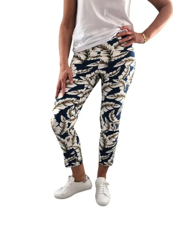 Up Pants 66839 Techno 25" Crop Trouser - Boca Blue