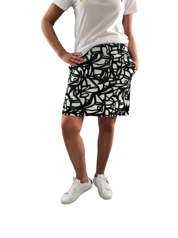 Up Pants 70595 Techno 18.5" Skort - Scribble Black / White