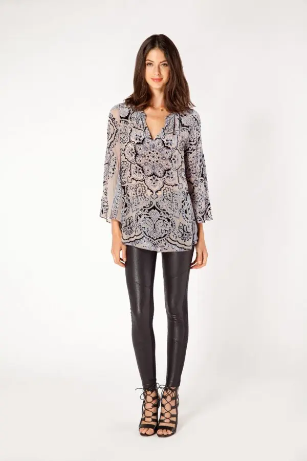 Hale Bob H5WAR6777 Devore Blouse - Grey