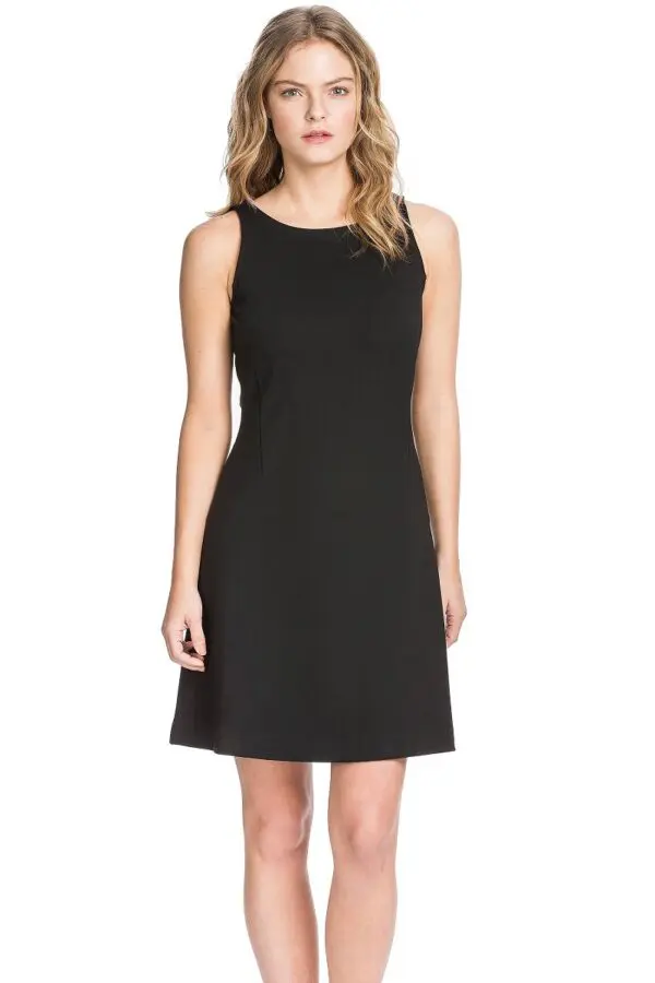 Lilla P Ponte Seamed Dress - Black