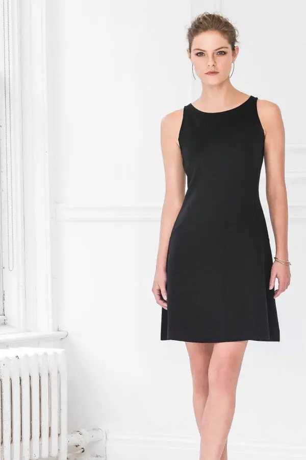 Lilla P Ponte Seamed Dress - Black - Image 2