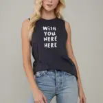 South Parade Whitney Wish You Were Here T Shirt - Smoke Black