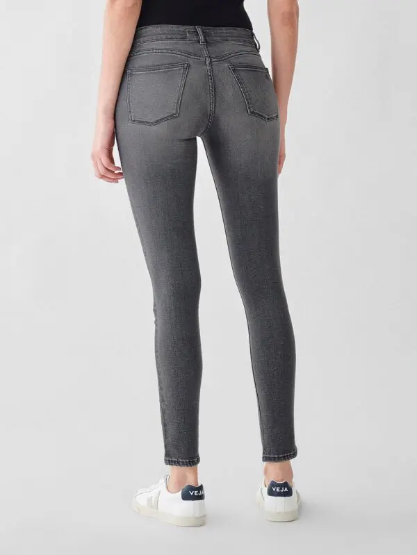DL1961 Florence Ankle Mid-Rise Instasculpt Skinny Jean - Drizzle - Image 6