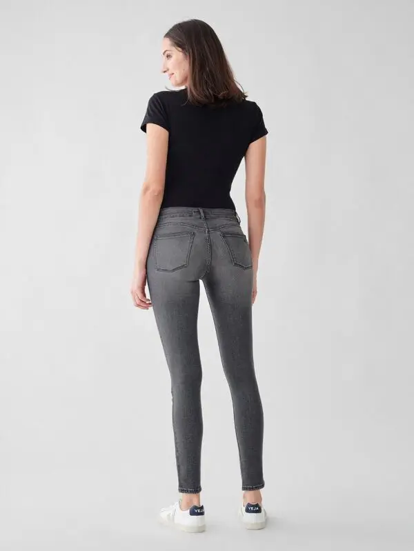 DL1961 Florence Ankle Mid-Rise Instasculpt Skinny Jean - Drizzle - Image 5