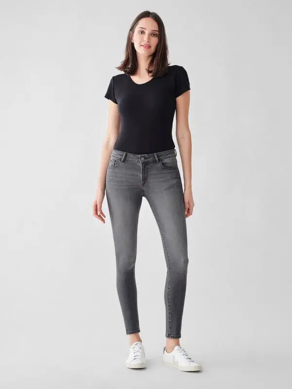 DL1961 Florence Ankle Mid-Rise Instasculpt Skinny Jean - Drizzle