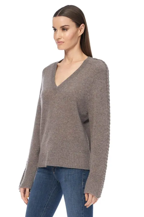 360 Cashmere Candice V Neck Sweater - Porcupine - Image 5