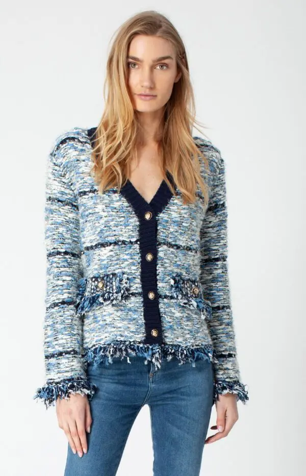 Hale Bob 7403 Genoveva Boucle Jacket - Navy - Image 3