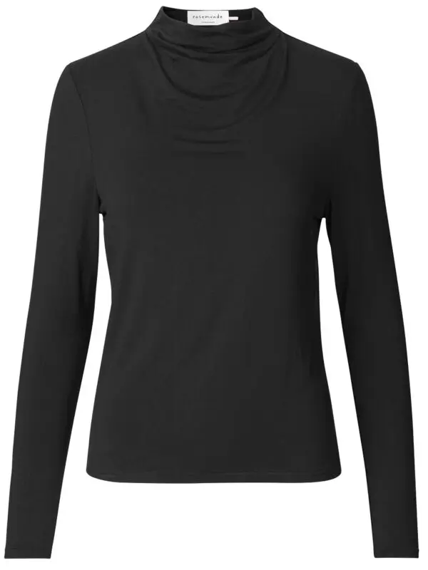 Rosemunde Lightweight Jersey Polo Neck - Black