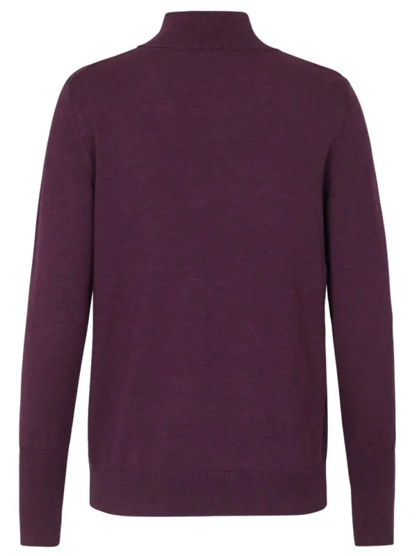 Rosemunde Lille Polo Neck Sweater - Dark Purple Melange - Image 2