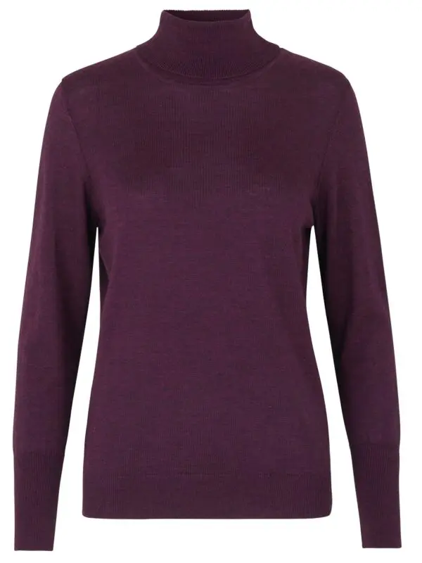 Rosemunde Lille Polo Neck Sweater - Dark Purple Melange