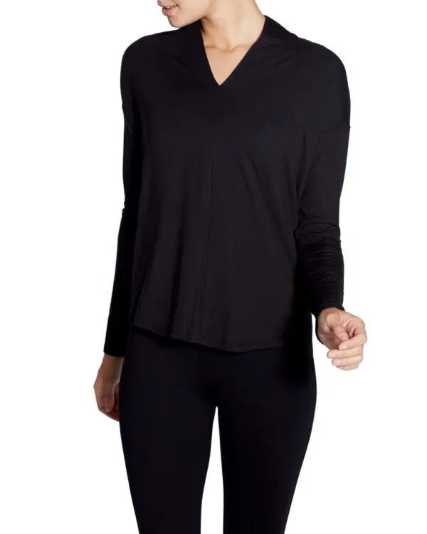 Up Pants 30170 V Neck Top - Black