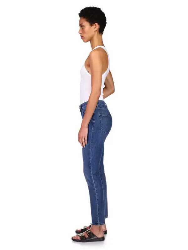 DL1961 Angel Mid-Rise Instasculpt Cigarette Leg Jean - River - Image 3