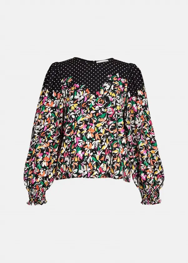 Essentiel Antwerp Zucculent Place Print Top - Combo 1 Black Z1BL