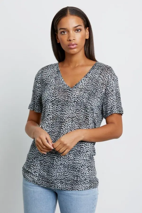 Rails Cara V Neck T Shirt - Heather Lynx - Image 2