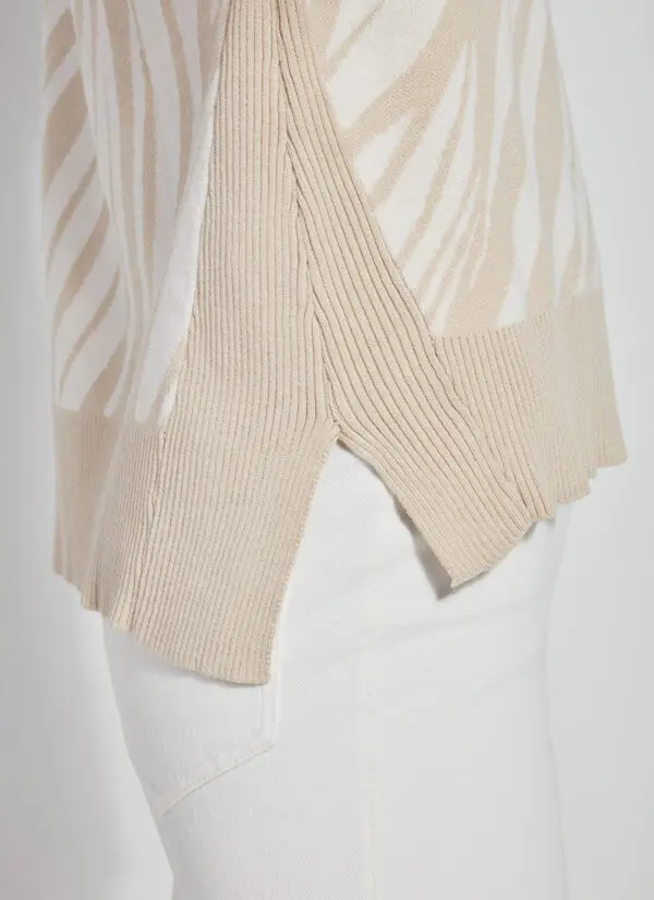 Lyssé Anya Sweater - Zebra Jacquard with Black Trim - Image 8