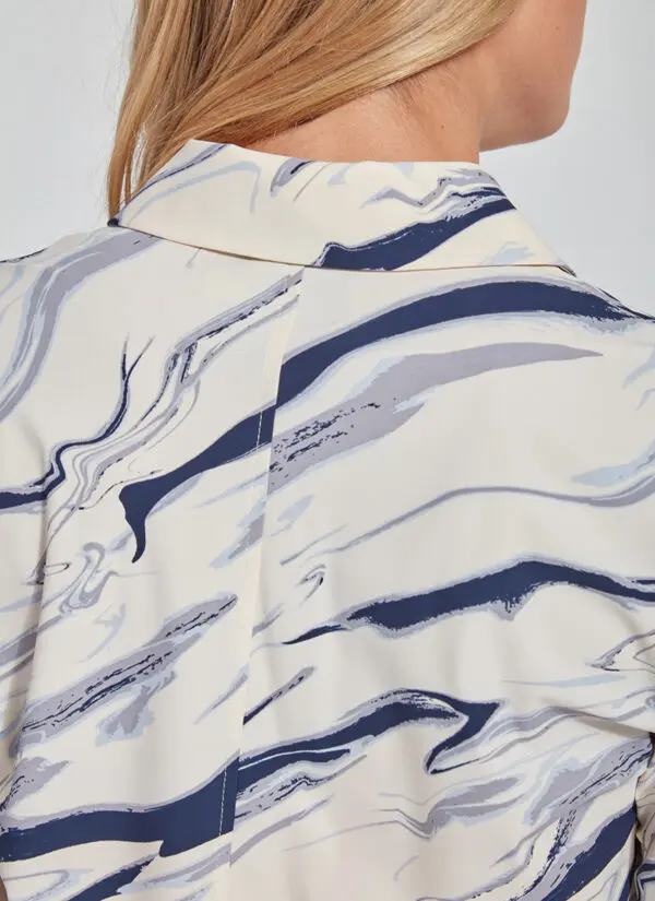 Lyssé Connie Slim Buttondown Shirt - Marble Palette - Image 6