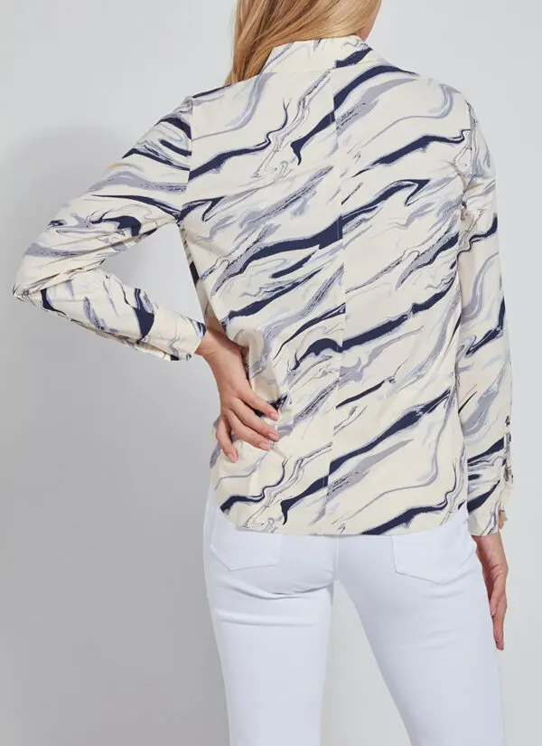 Lyssé Connie Slim Buttondown Shirt - Marble Palette - Image 5