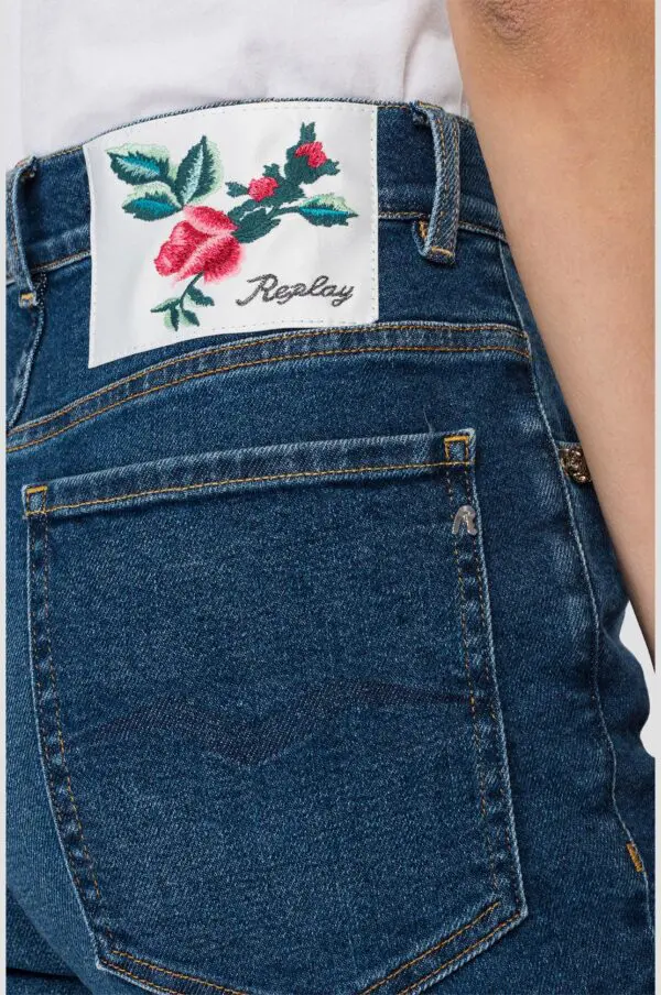 Replay Rose Label Kiley Tapered Jeans - Dark Blue - Image 2