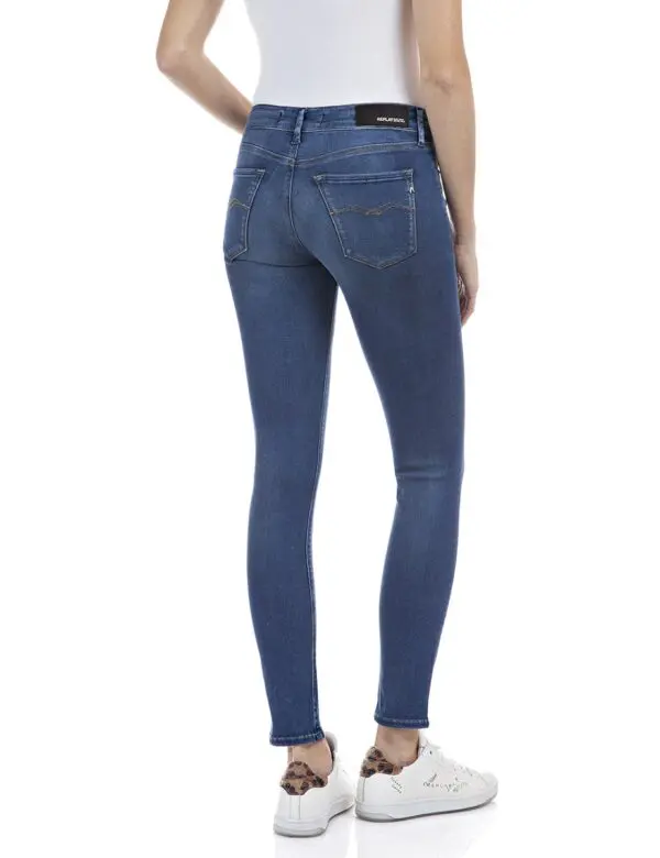 Replay Hyperflex New Luz Skinny Jeans - Medium Indigo - Image 2