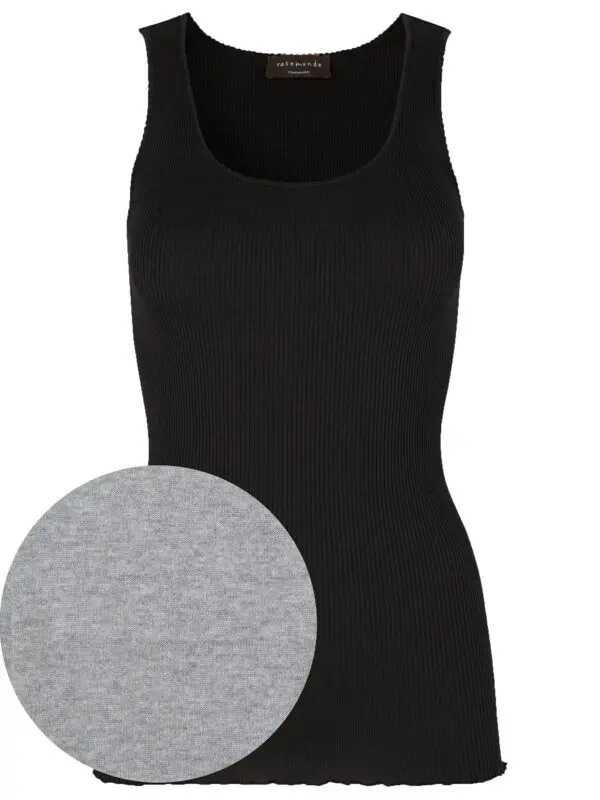 Rosemunde Babette Silk Vest - Light Grey Melange