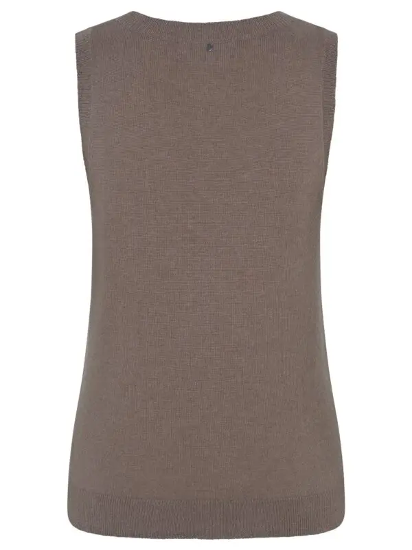 Rosemunde Laica Wool / Cashmere Vest - Dark Sand Shimmer Blend - Image 2
