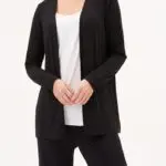 Up Pants 30189 Long Sleeve Cardigan - Black