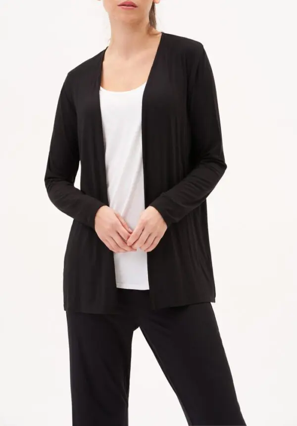 Up Pants 30189 Long Sleeve Cardigan - Black