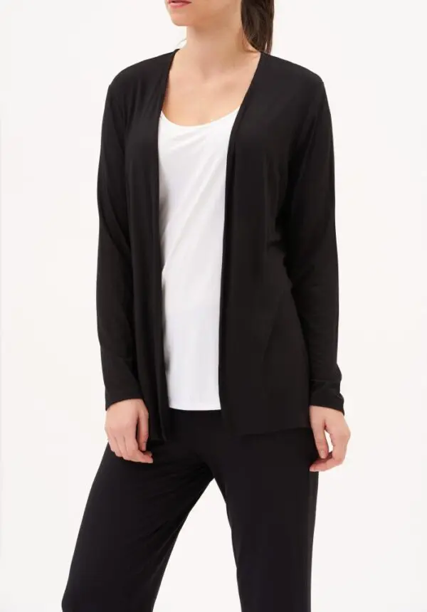Up Pants 30189 Long Sleeve Cardigan - Black - Image 2