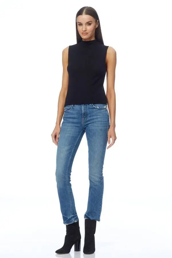 360 Cashmere Tatum Mock Neck Sleeveless - Black - Image 2