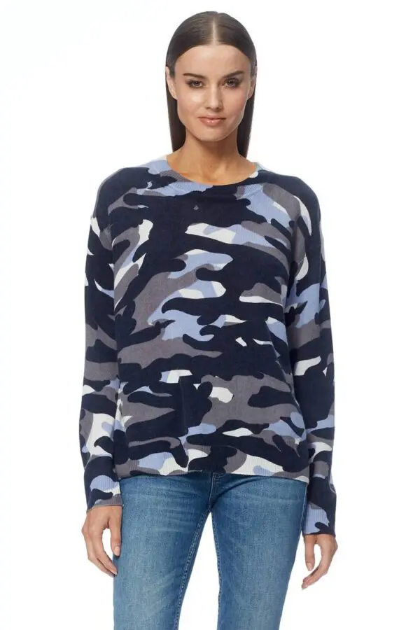 360 Cashmere Lennie Sweater - Blue Depths / Multi