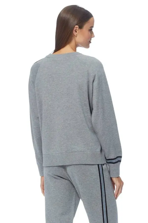 360 Cashmere Carrie Crewneck Sweater - Mid Heather Grey / Multi - Image 2