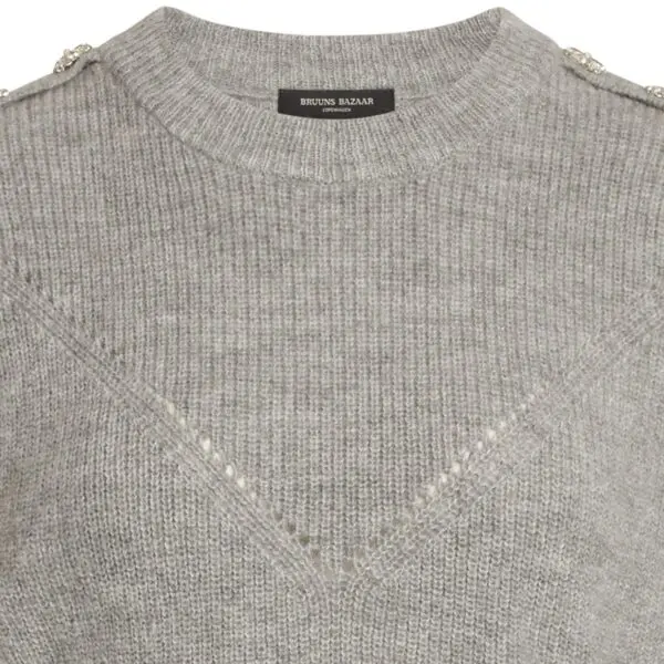 Bruuns Bazaar Parisa Regiza Knit Vest - Light Grey Melange - Image 3
