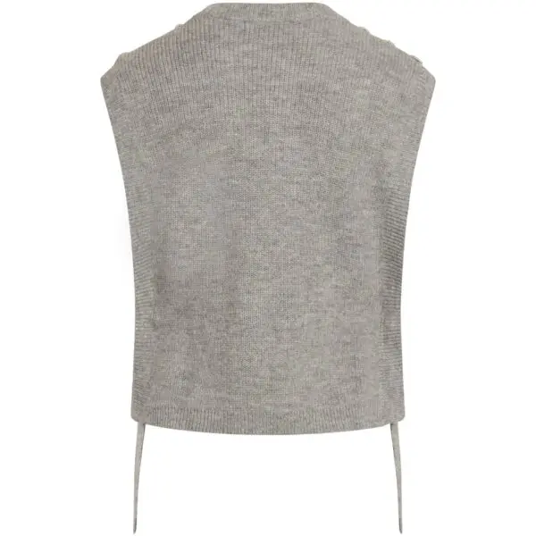 Bruuns Bazaar Parisa Regiza Knit Vest - Light Grey Melange - Image 2