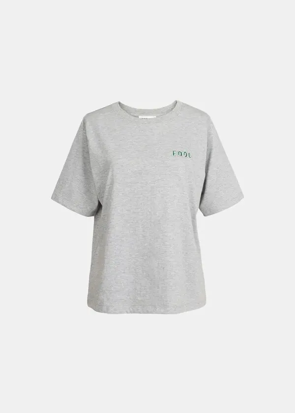 Essentiel Antwerp Aloe Vera T Shirt With Beads - Smokey Grey SG13