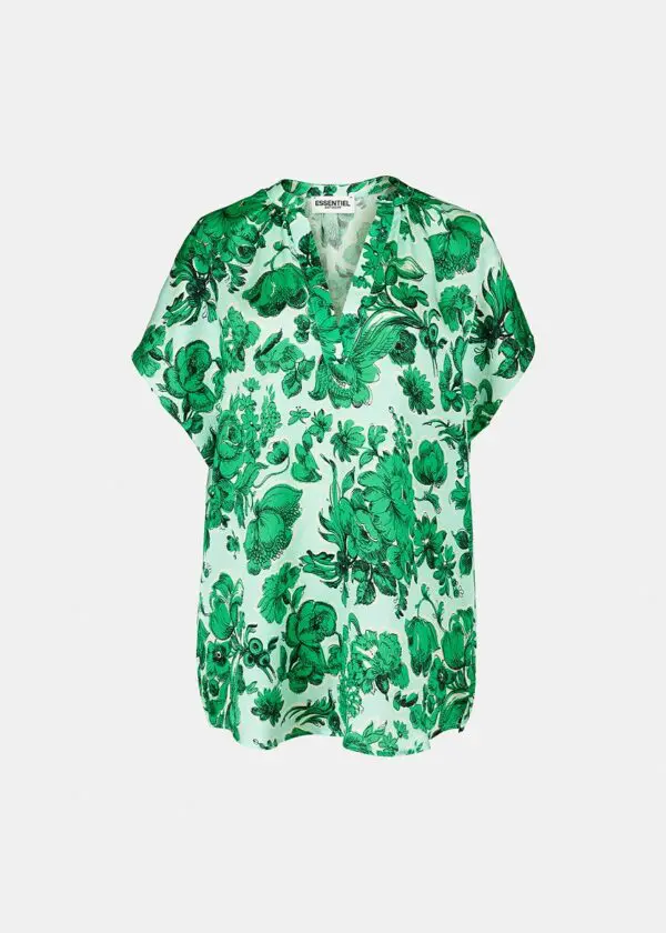 Essentiel Antwerp Astronomy Oversized Silk Top - Combo 1 Melted Pistachio