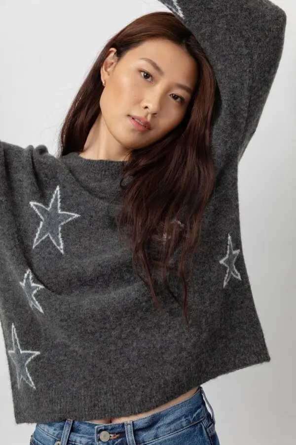 Rails Virgo Sweater - Charcoal White Stars - Image 4