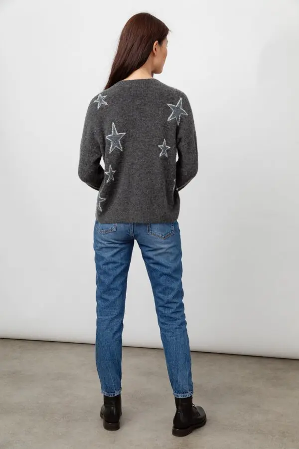 Rails Virgo Sweater - Charcoal White Stars - Image 5