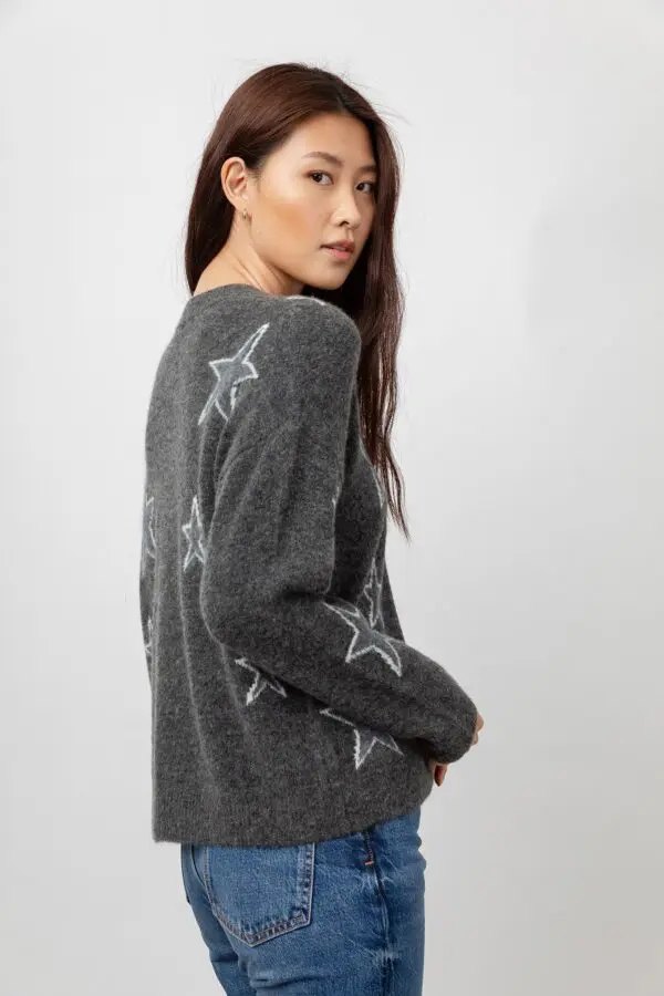 Rails Virgo Sweater - Charcoal White Stars - Image 6