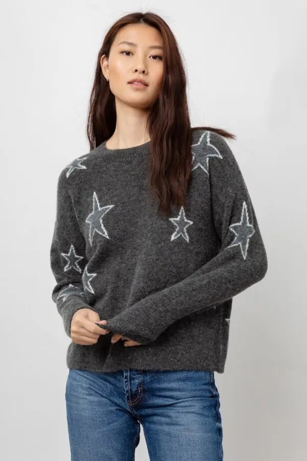 Rails Virgo Sweater - Charcoal White Stars - Image 7