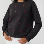 South Parade Rocky Mini Hearts Sweatshirt - Black