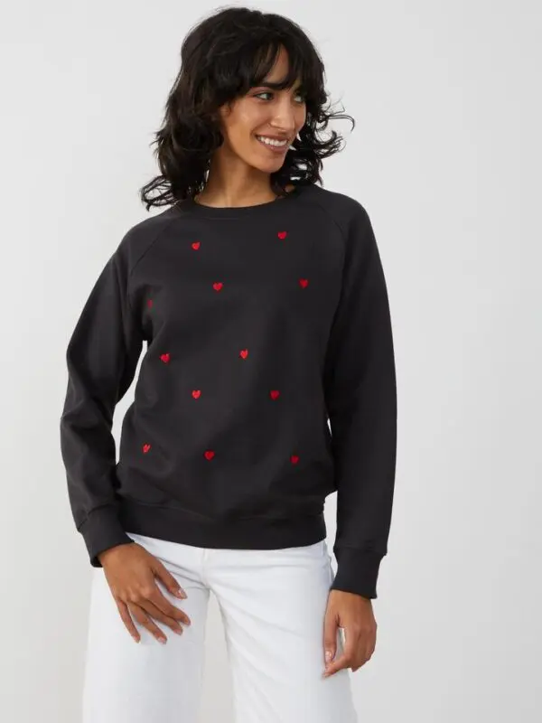South Parade Rocky Mini Hearts Sweatshirt - Black - Image 3