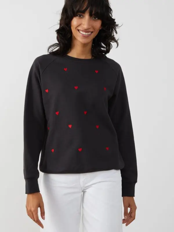 South Parade Rocky Mini Hearts Sweatshirt - Black - Image 2