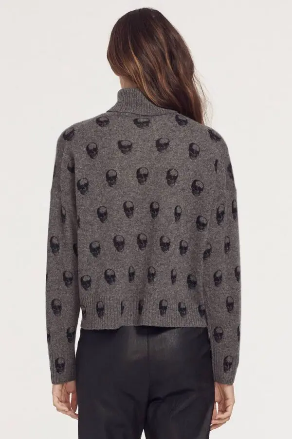360 Cashmere Maclin Turtleneck - Dark Heather Grey - Image 4