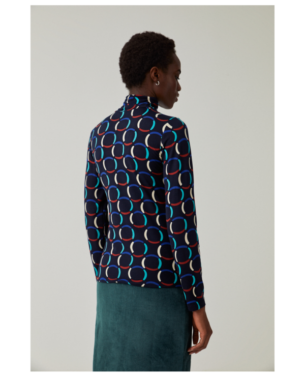 Surkana High Neck Long Sleeve Top - Blue - Image 4