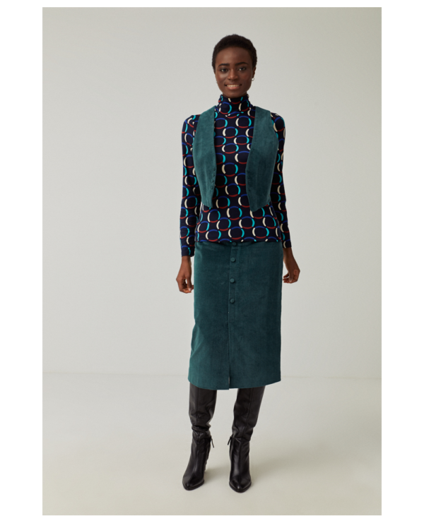 Surkana High Neck Long Sleeve Top - Blue - Image 2