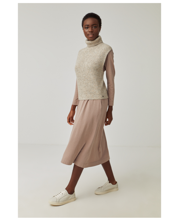 Surkana Turtleneck Knitted Waistcoat - Stone - Image 2