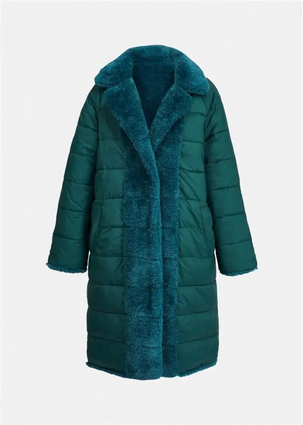 Essentiel Antwerp Alexander Faux Fur Puffer Coat - Teal