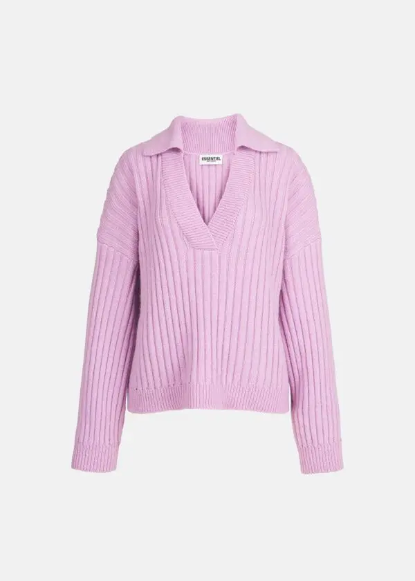 Essentiel Antwerp Annifer V Neck Sweater - Lilac Rain LI10