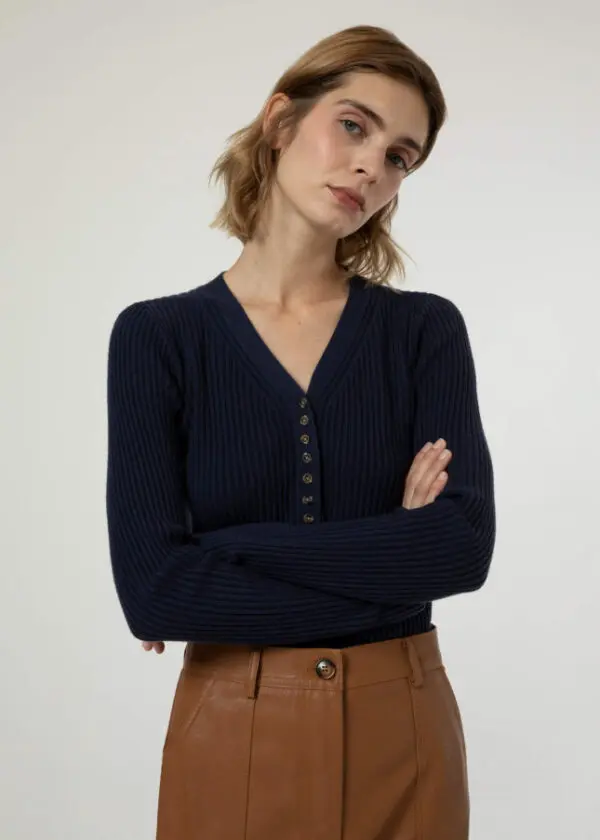 Frnch Nesly Knit - Bleu Marine - Image 3