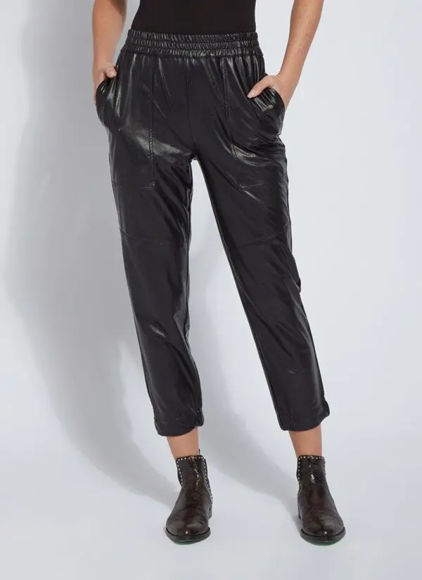 Lyssé Brisk Leather Jogger - Black